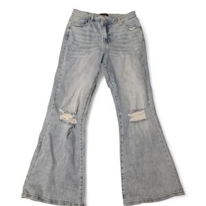 Canana Crisscross Flare Leg Jeans 32 High Rise Hipster Grunge Preppy Casual